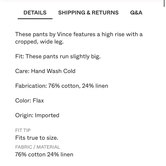 Vince High Waist Utility Pants in Flax - Picture 8 of 8